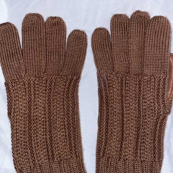 Christian Dior Vintage Brown Wool Nylon Leather Driving Gloves OS - Picture 3 of 16